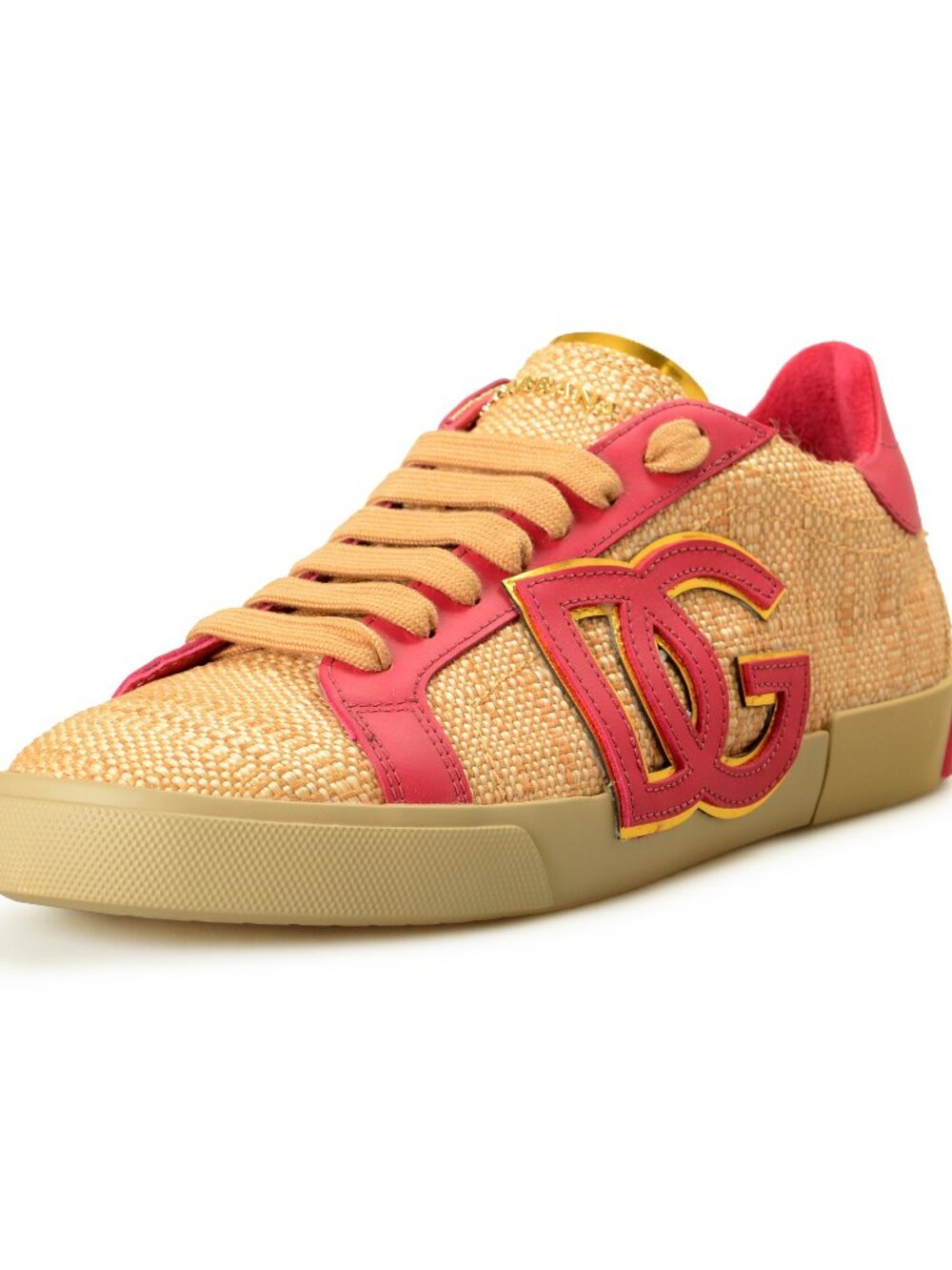 Dolce & Gabbana Women's Cappuccino Leather Athletic Sneakers Shoes US 9 IT 39